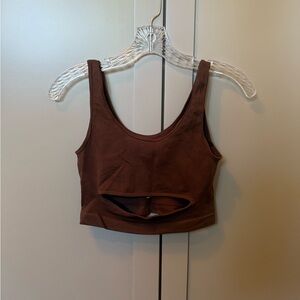 Urban Outfitters Out From Under brown Ribbed cropped cutout Tank Top